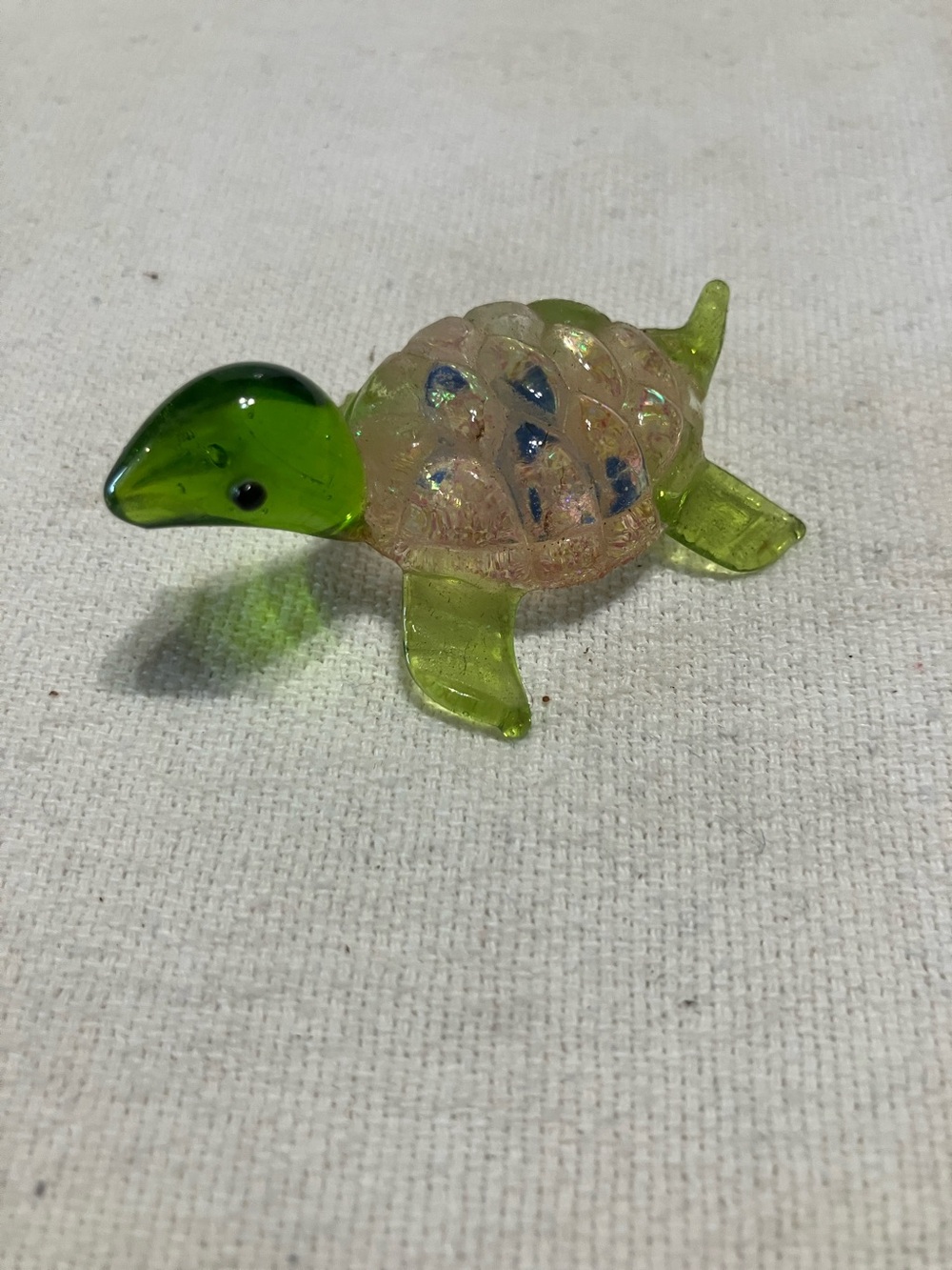 Glass Turtle Terrarium Accent - Green